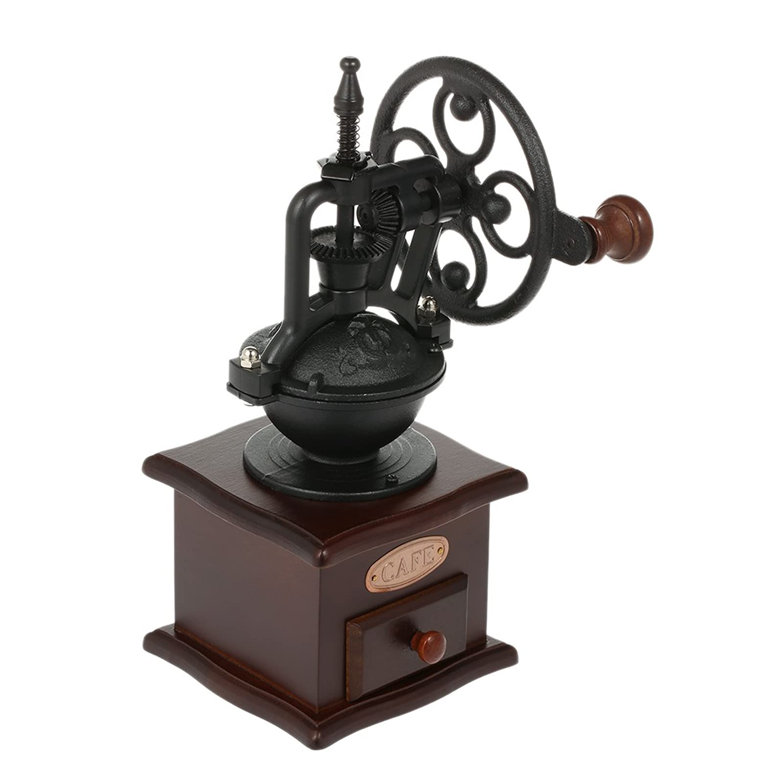 Premium Manual Coffee Grinder - Adjustable Ceramic Conical Burr Mill with Vintage Cast Iron Design for French Press, Espresso & Pour Over - Perfect for Home, Office & Camping Use