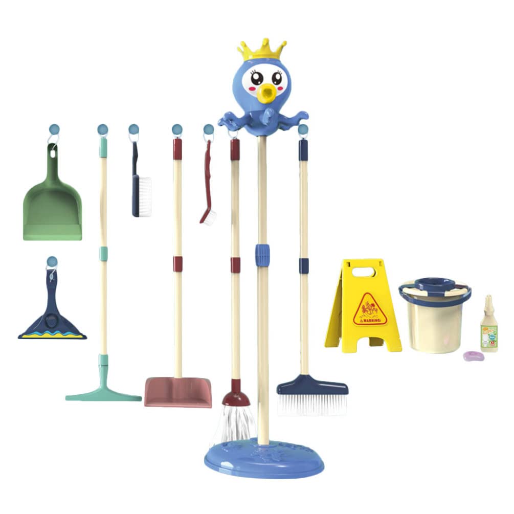 Kids Cleaning Toy Set - Play House Mop & Broom for Pretend Play