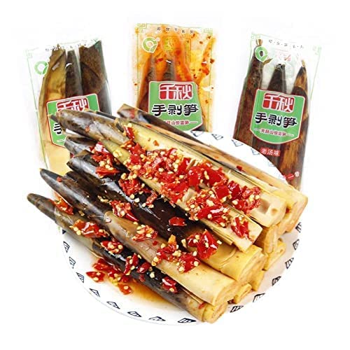 Spicy Pickled Pepper Crispy Bamboo Shoots 230g - Hand-Peeled Fresh Bamboo Shoots | Chinese Spicy Snack | Pickled Vegetables & Healthy Snack Food | Perfect for Picnics, Lunch Boxes & Asian Cuisine (Mix & Match Flavors, 1 Pack)
