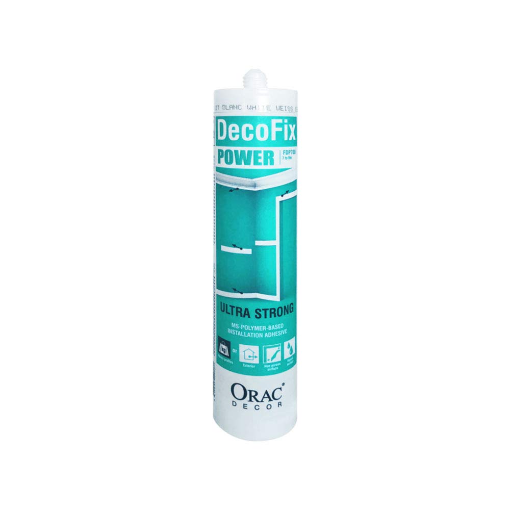Orac Decor Decofix Power Adhesive 290ml - Strong Bonding for Wall Panels & Molding