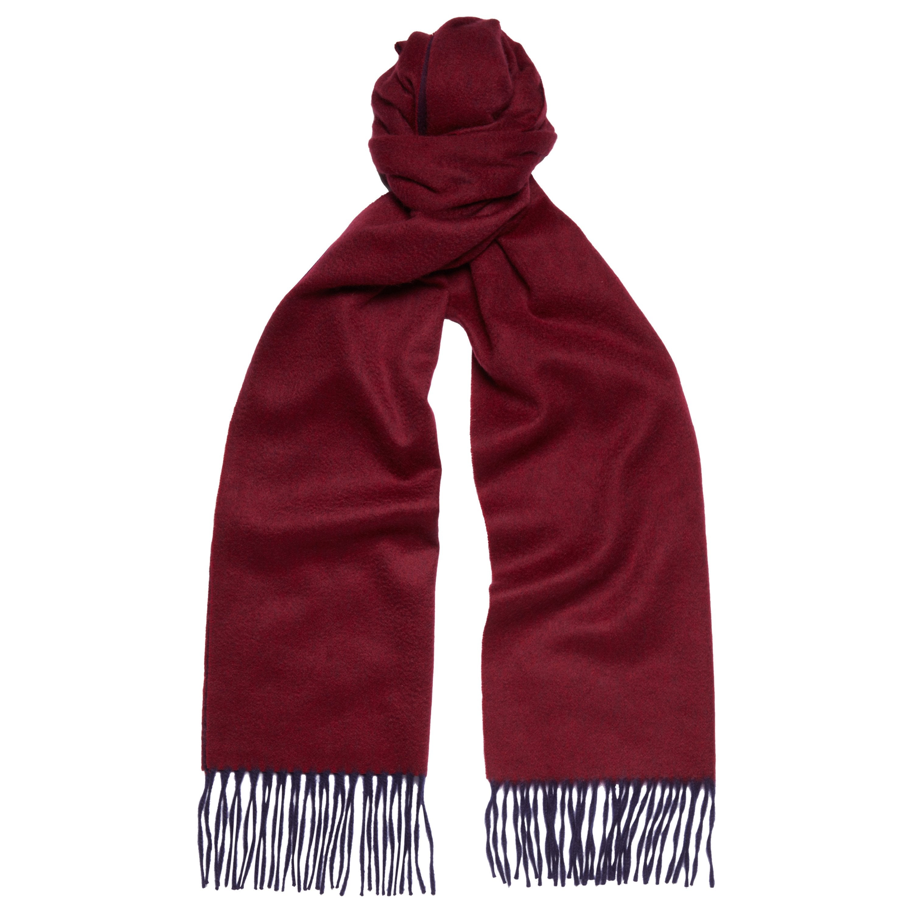 Luxury Reversible Cashmere Scarf - Navy & Burgundy - Soft Winter Wrap for Men & Women - Perfect for Cold Weather, Travel & Gift Giving