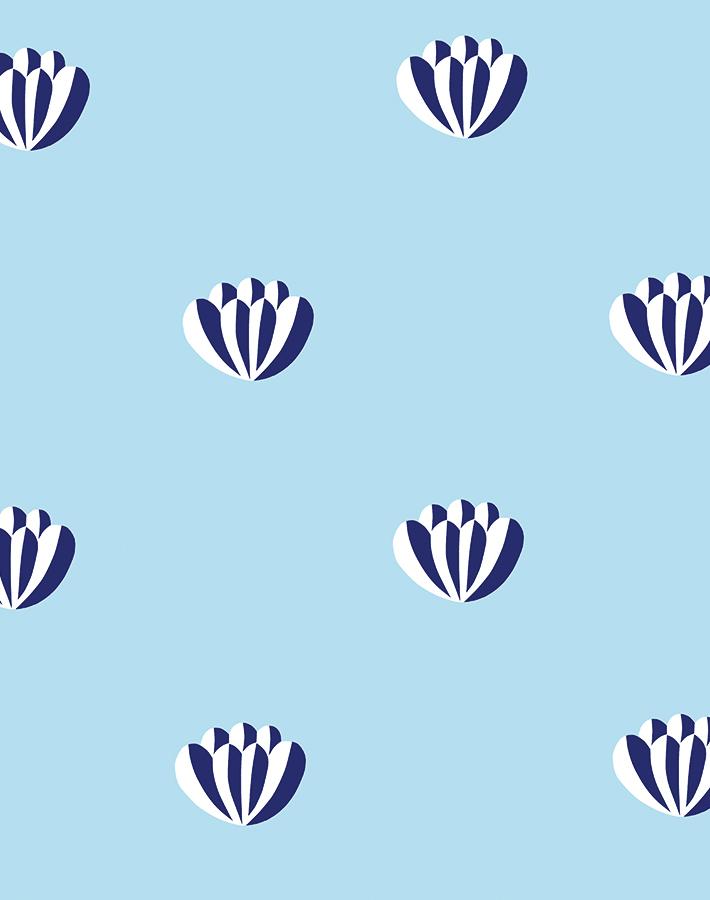 Clare V. 'Lotus' Light Blue Wallpaper - Premium Peel & Stick Wallpaper for Bedroom, Living Room & Nursery Decor