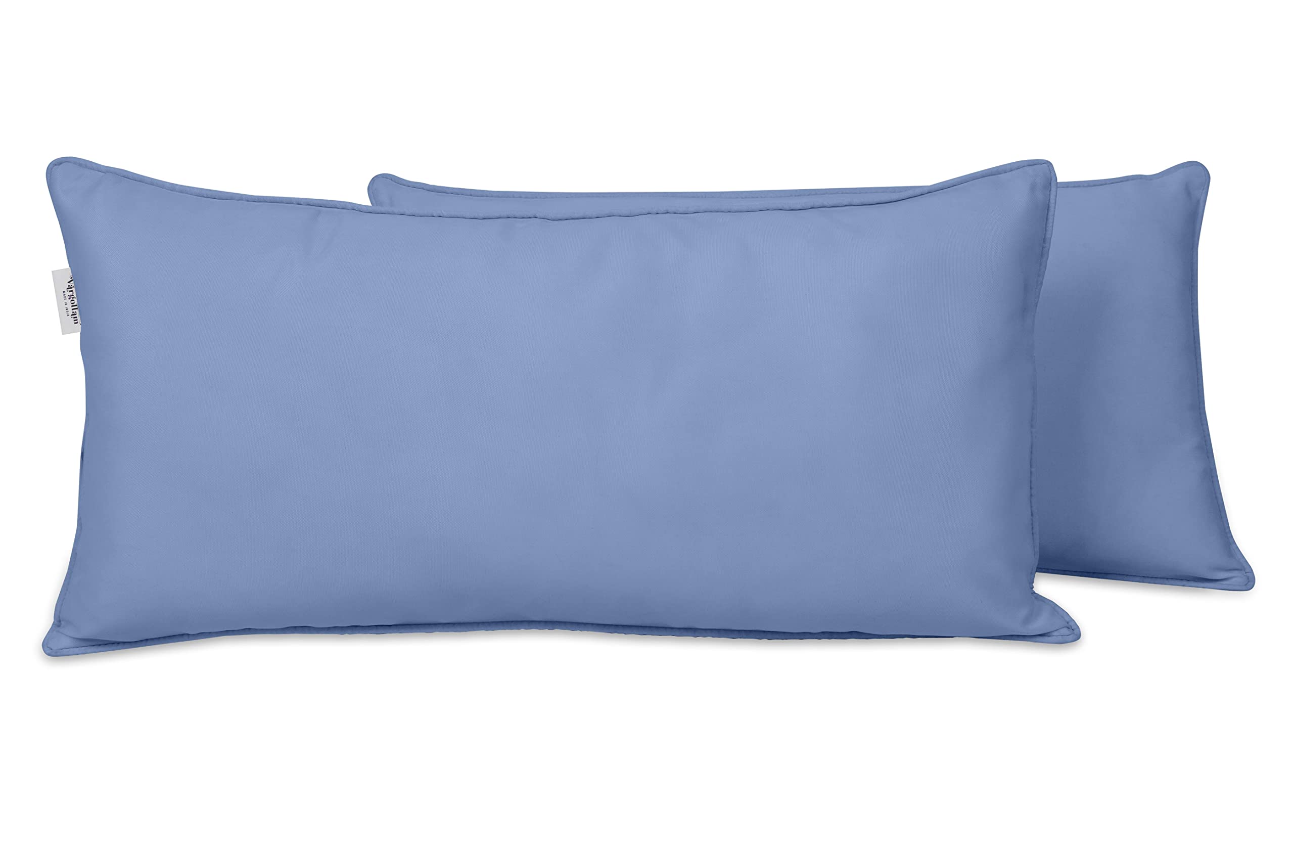 Waterproof Polyester Lumbar Pillow Covers 12x18 Inch - Set of 2 All-Weather Outdoor/Indoor Cushion Cases for Patio Furniture, Sofa & Deck (Purple) - Perfect for Garden, Living Room & Porch Decor