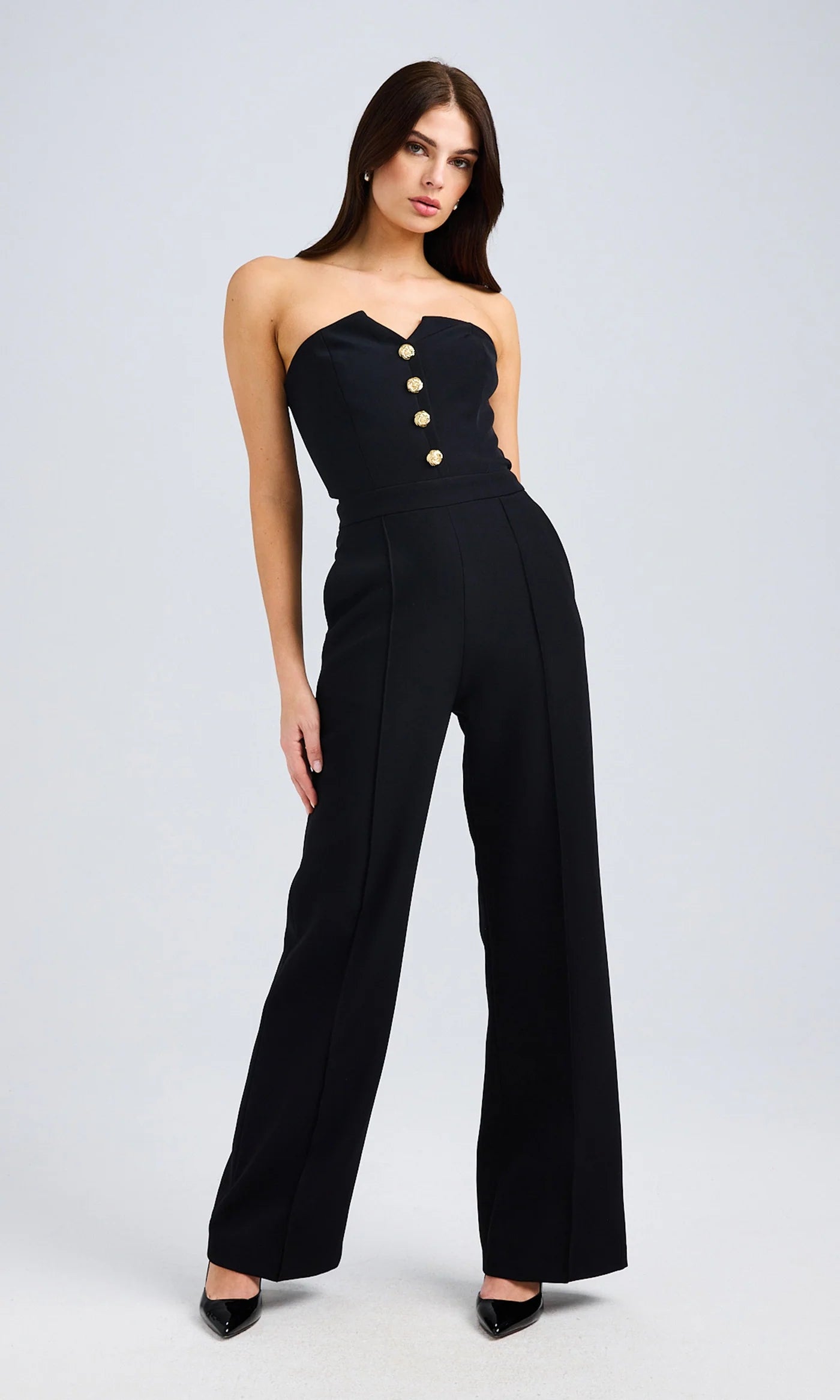 Camilo Crepe Button Jumpsuit for Women - Elegant Black Romper with Front Buttons | Perfect for Summer Outfits, Beach Vacations & Casual Date Nights