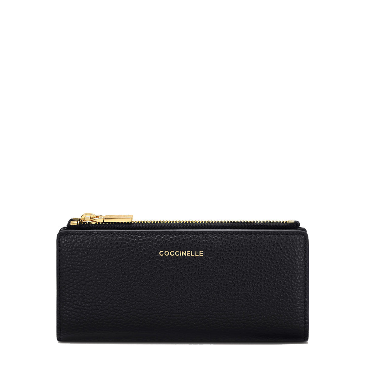 Coccinelle Metallic Soft Noir Leather Wallet for Women - MW511B501 - Stylish & Durable Everyday Use for Shopping and Travel