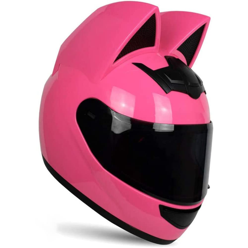 Custom Cat Ear Motorcycle Helmet for Adults - DOT/FMVSS-218 Certified Full Face Helmet for Men & Women - All-Season Riding Gear for Cruiser, Scooter & Street Bikes