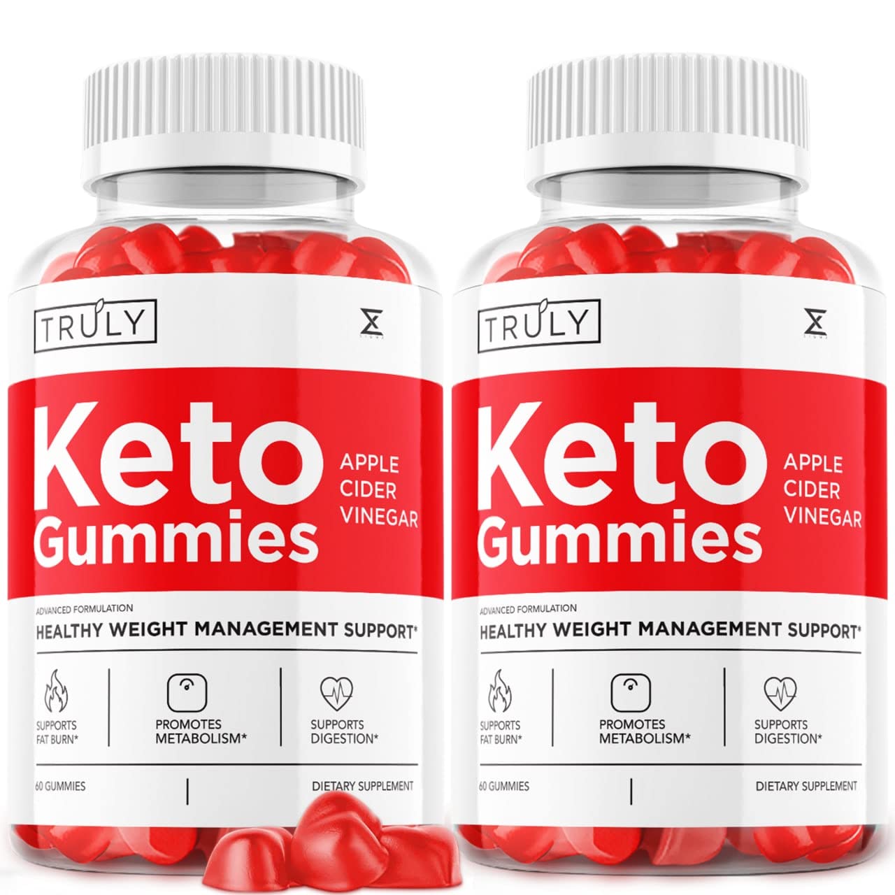 Truly Keto ACV Gummies (2 Pack, 120 Gummies) - Apple Cider Vinegar Supplement for Weight Loss & Ketosis Support - Perfect for Keto Diet & Healthy Lifestyle