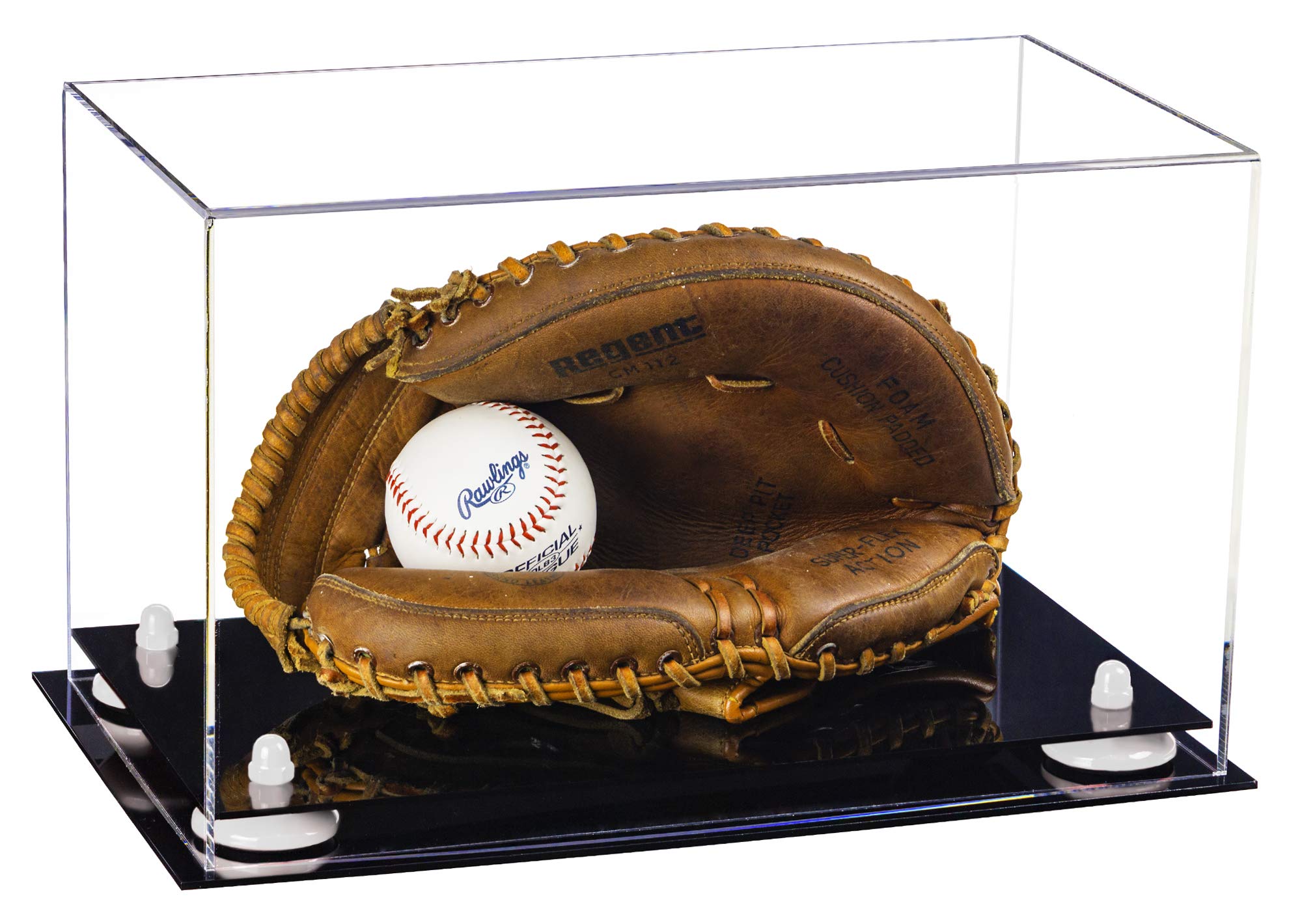 Acrylic Full-Size Baseball Catcher's Glove Display Case - Perfect for Showcasing Collectibles in Home, Office, or Sports Memorabilia Rooms