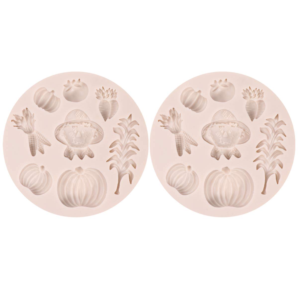 SOLUSTRE 2-Pack Silicone Baking Molds - Halloween Pumpkin & Bat Shaped Cake Chocolate Molds for Home Kitchen, DIY Baking Tools - Perfect for Halloween Parties, Cupcake Decorating & Holiday Desserts