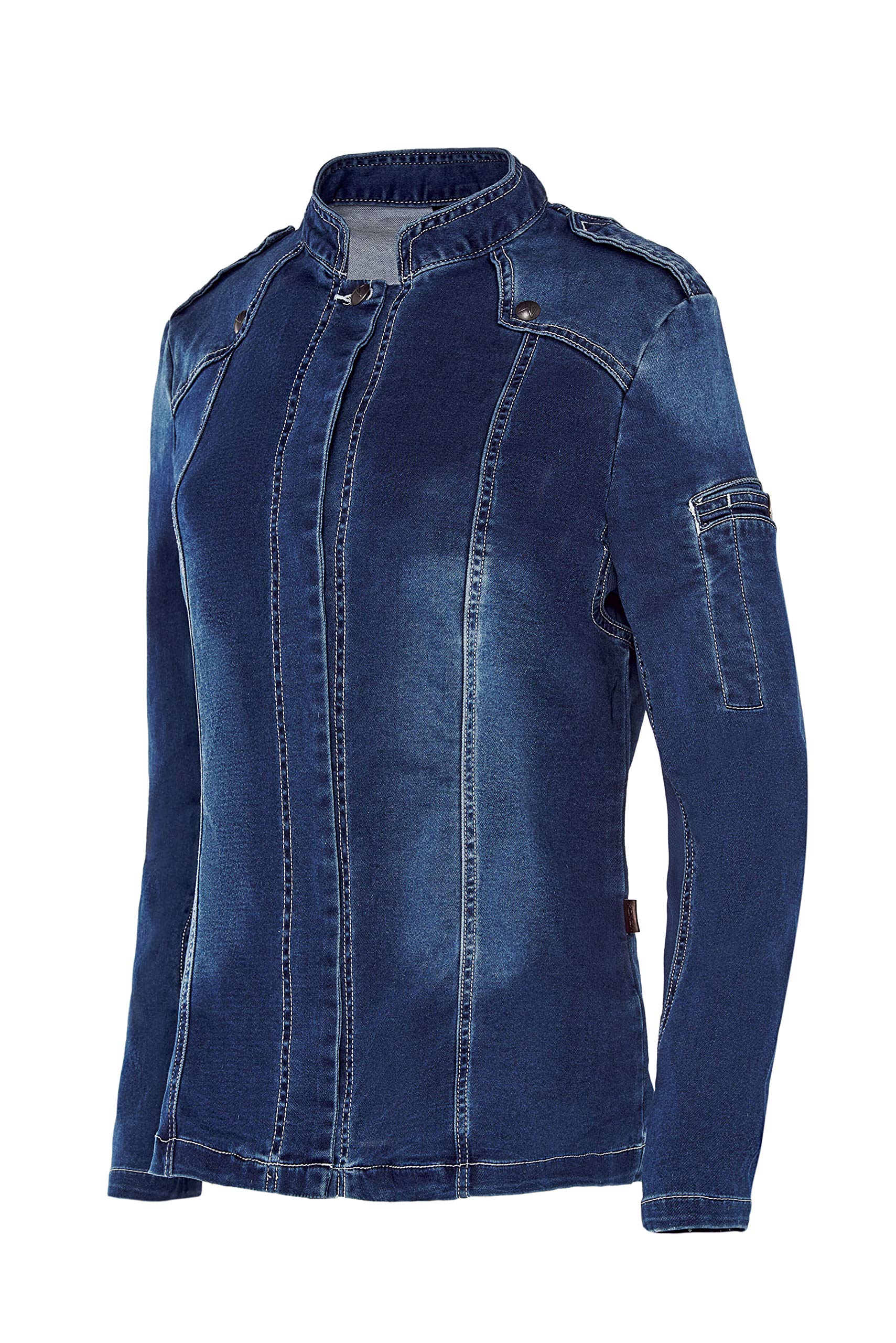 Long Sleeve Chef Jacket for Women with Snap Buttons - Professional Kitchen & Hospitality Uniform - Perfect for Cooking, Baking & Restaurant Work (Ref: 4129)