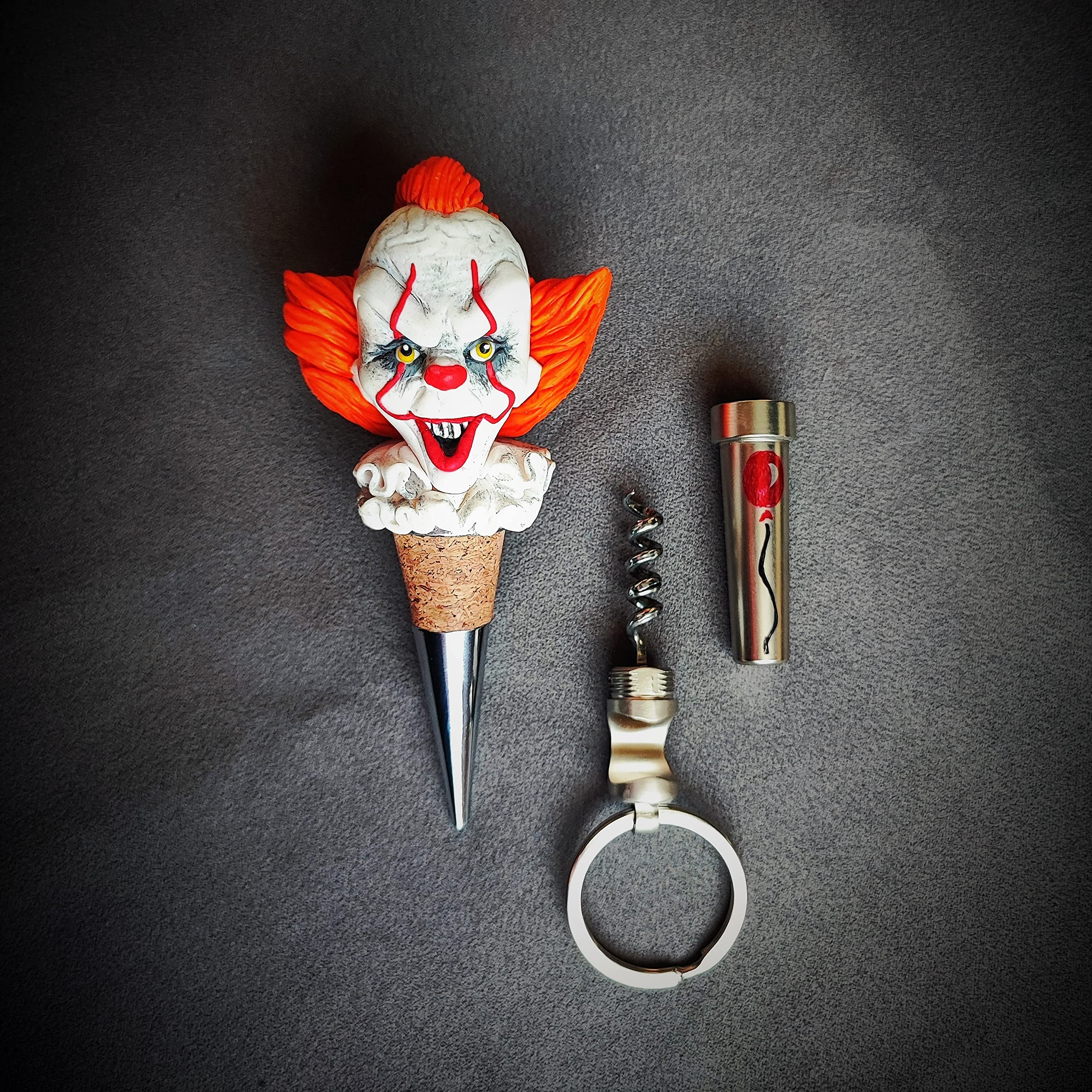 Pennywise IT Horror Movie Wine Set - Handmade Halloween Gift for Wine Lovers & Horror Fans - Perfect for Halloween Parties, Horror Movie Nights & Unique Gifts