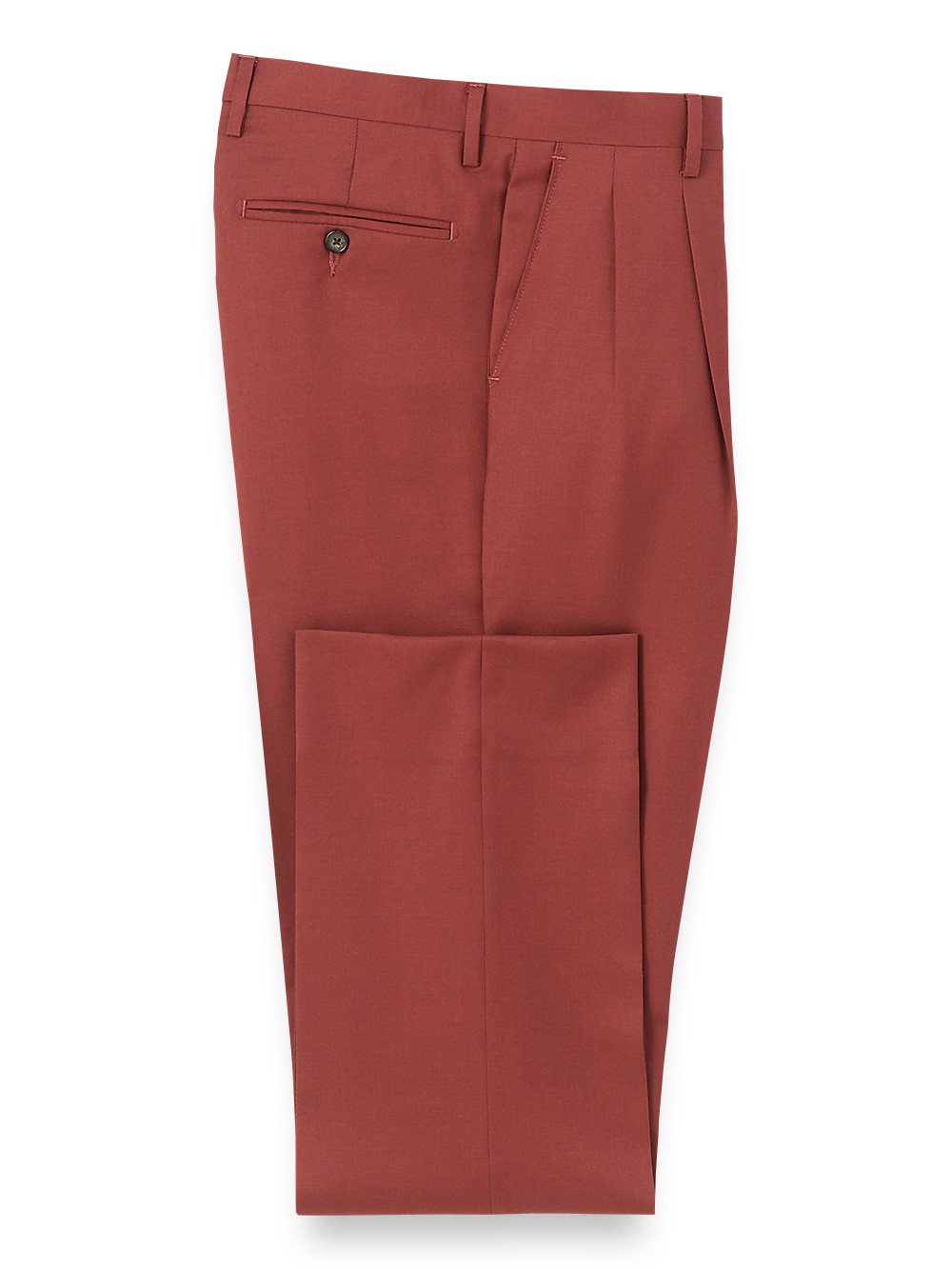 Wool Gabardine Pleated Pants for Women - Rust Brown High Waist Trousers | Office Wear, Business Casual & Fall Winter Fashion Outfits
