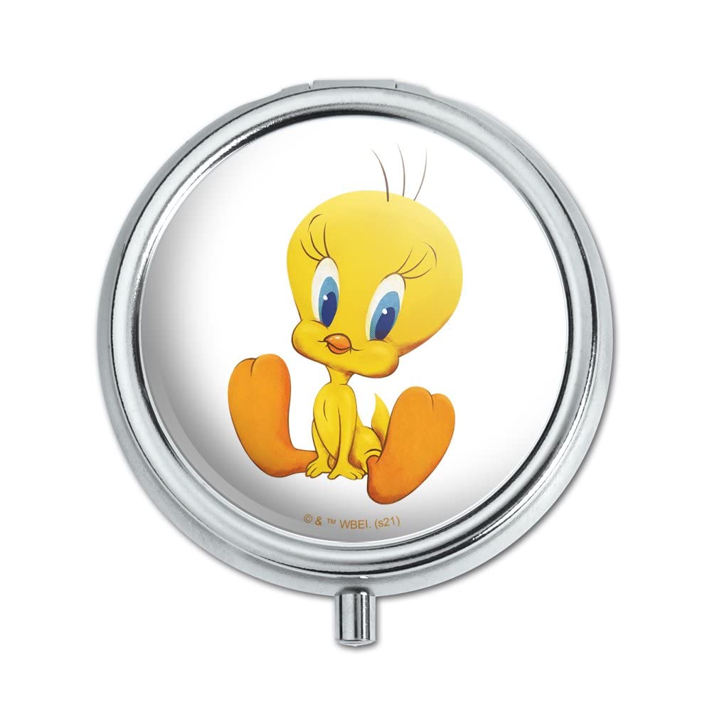 Looney Tunes Tweety Bird Pill Case - Cute Medication Organizer Box with Keychain - Perfect for Travel, Work & Daily Medicine Storage