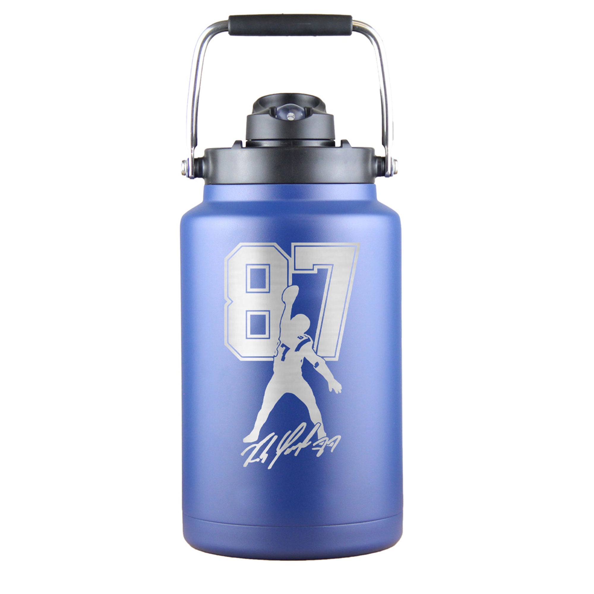 Gronk Signature Edition 1 Gallon Water Bottle - Navy Blue - Large Insulated Jug for Sports, Gym & Outdoor Activities