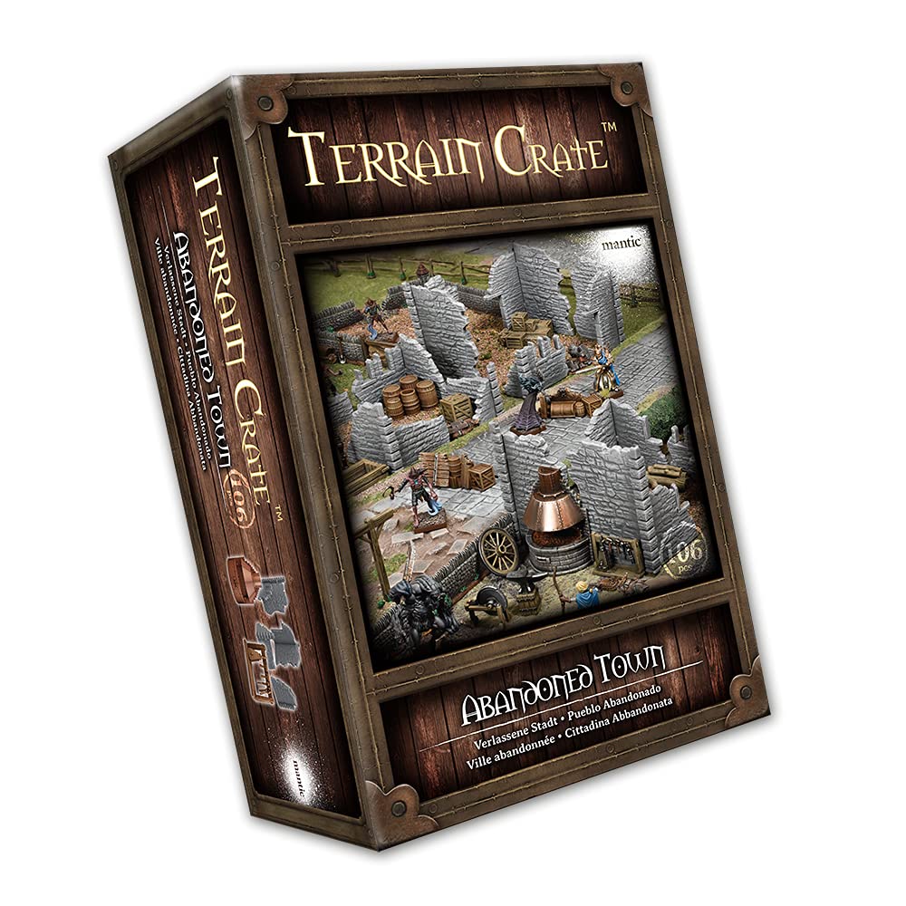 Mantic Games Terrain Crate: Abandoned Town - 28mm Miniature Scenery for Tabletop RPG & Wargaming - Perfect for Dungeons & Dragons, Warhammer & Fantasy Battles