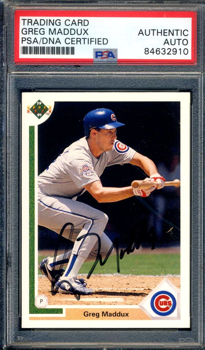 Greg Maddux PSA DNA Authenticated 1991 Upper Deck Autographed Baseball Card - Perfect for MLB Collectors & Sports Memorabilia Enthusiasts