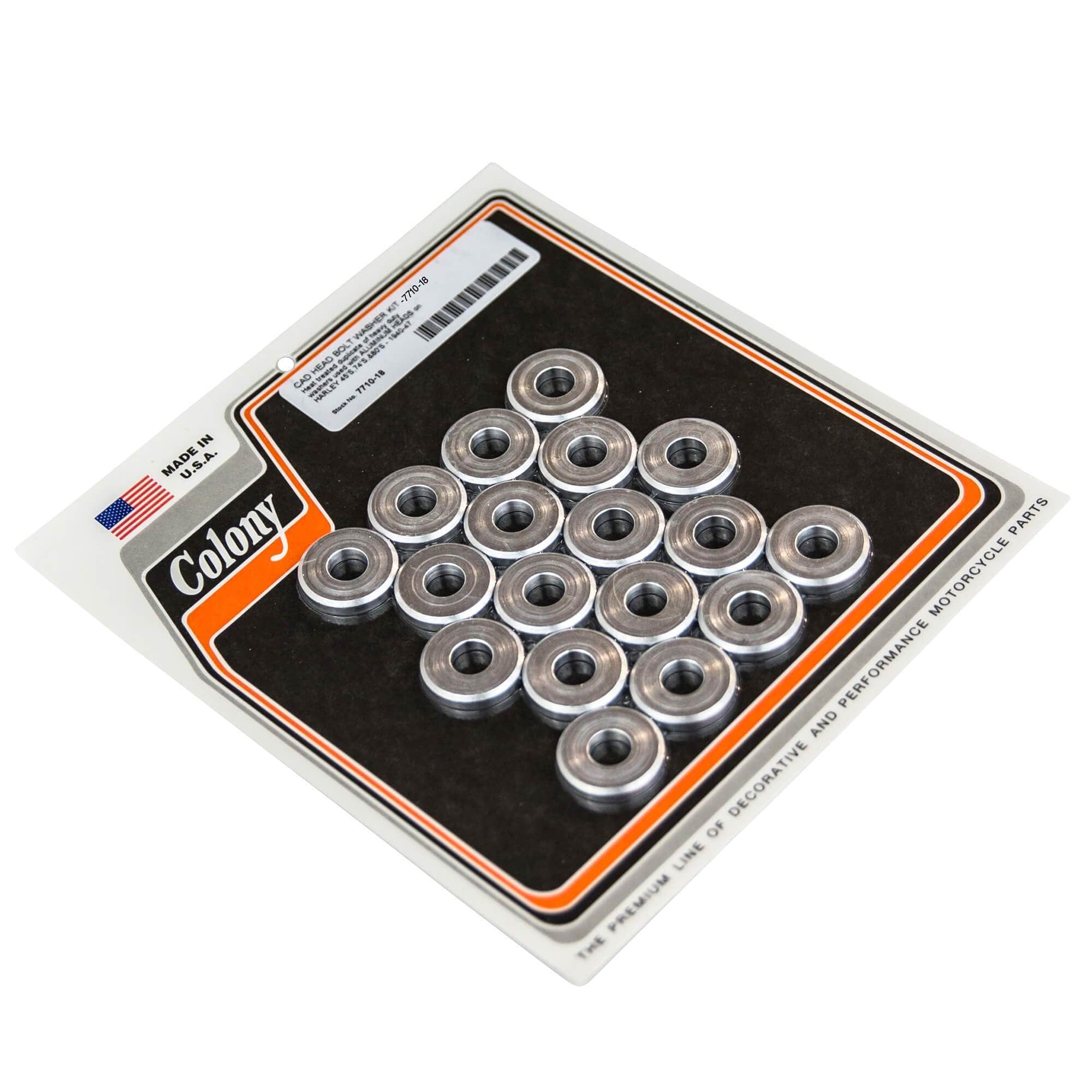 18-Head Bolt Washer Kit for 1940-1947 Harley Davidson 45/75/80 Models with Aluminum Heads - CAD Plated - Motorcycle Engine Repair & Restoration Accessories