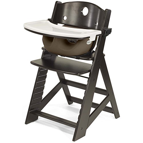Keekaroo Height Right High Chair with Infant Insert & Tray - Adjustable Baby Feeding Chair for Toddlers & Infants, Espresso/Chocolate - Perfect for Dining, Weaning & Playtime at Home