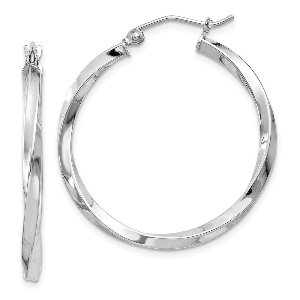 925 Sterling Silver Twisted Hoop Classic Loop Tube Earrings (32mm x 30mm) - Elegant Dangle Earrings for Women, Perfect for Parties, Weddings & Everyday Wear