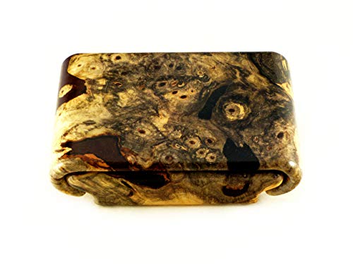 Handcrafted Buckeye Burl Wood Jewelry Box - Unique Natural Wood Grain - Perfect for Jewelry Storage & Gift Giving - Home Decor & Organizer for Dresser, Vanity or Nightstand