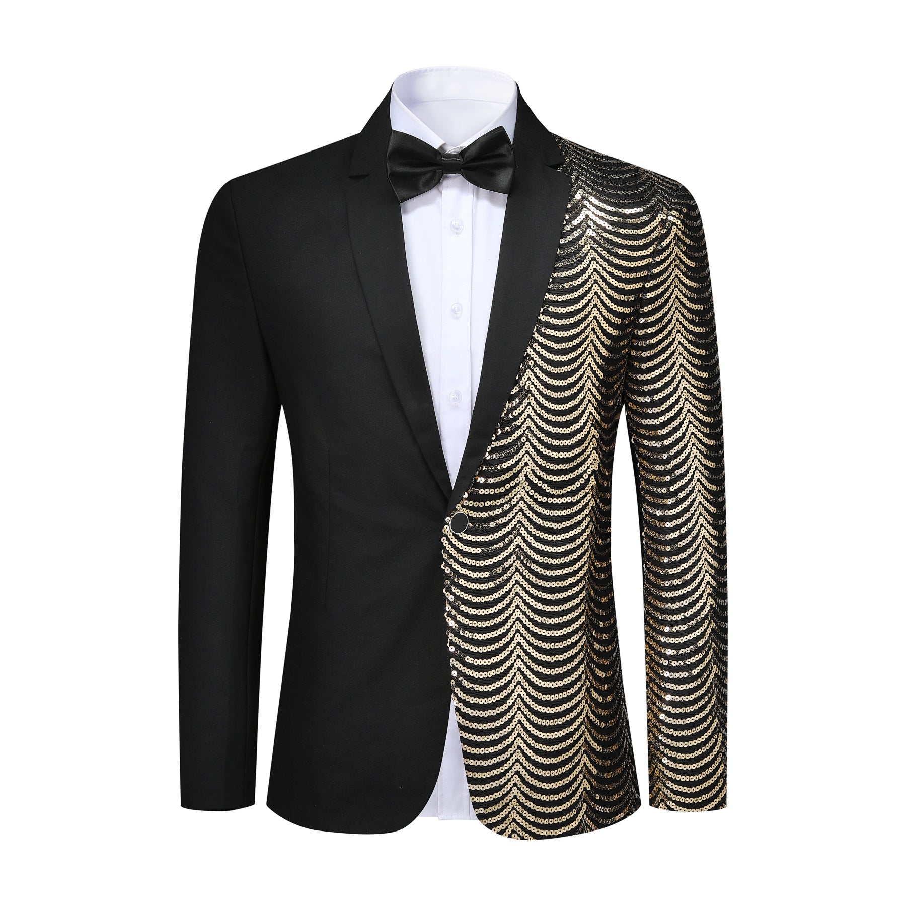 Elegant Black Slim Fit Half Sequin Blazer for Women - Formal & Party Wear - Perfect for Office, Cocktail Events & Evening Occasions
