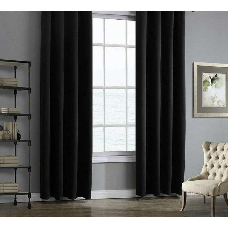 Jason Modern Plain Blackout Curtains - Blackout Window Drapes for Bedroom & Living Room - Noise Reducing & Thermal Insulated - 100% Blackout Fabric for Better Sleep & Privacy