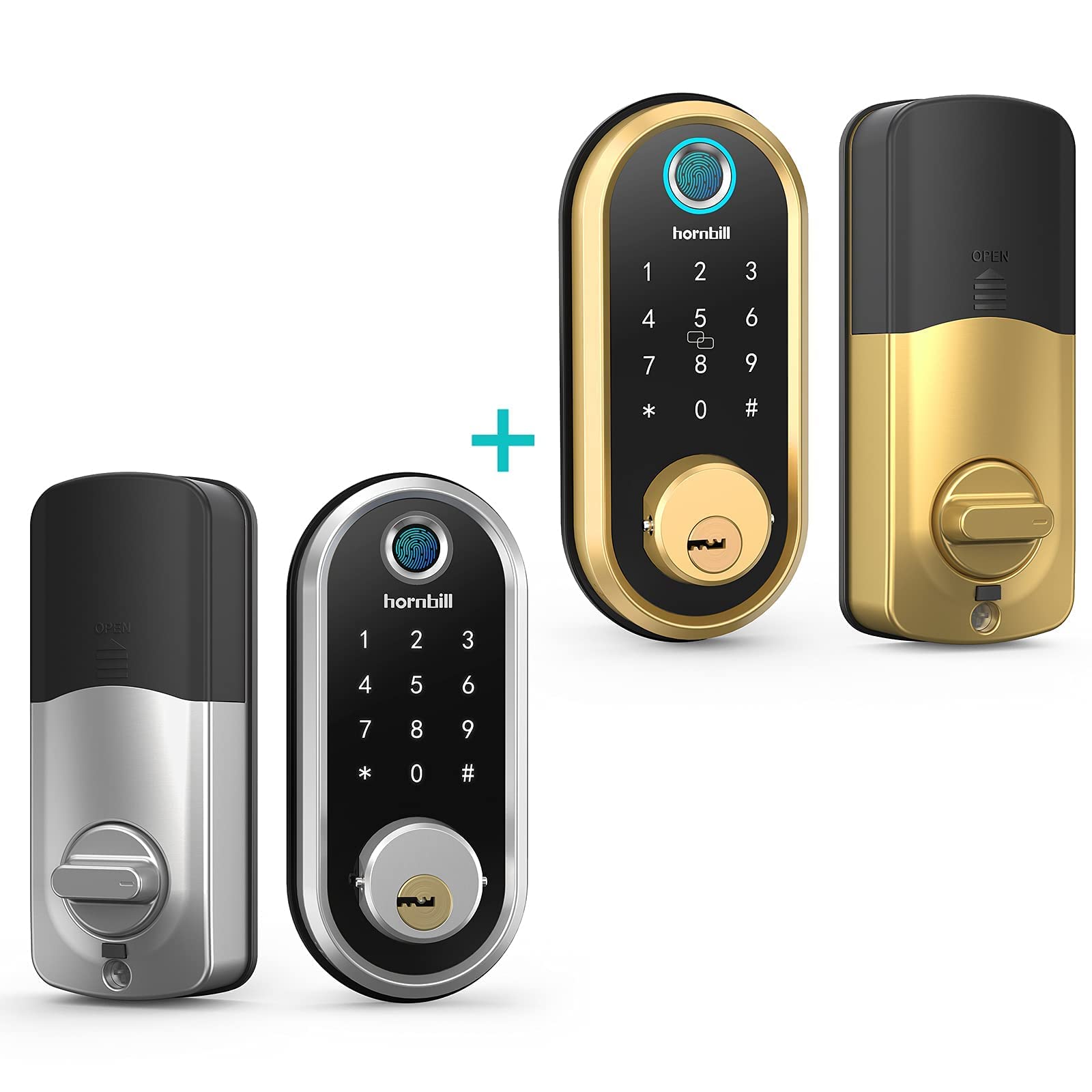 Smart Fingerprint Deadbolt Lock - Touch Screen Keypad, Bluetooth Keyless Entry, Auto Lock Security, Alexa & Google Assistant Compatible - Perfect for Home, Office & Vacation Rental Smart Access Control