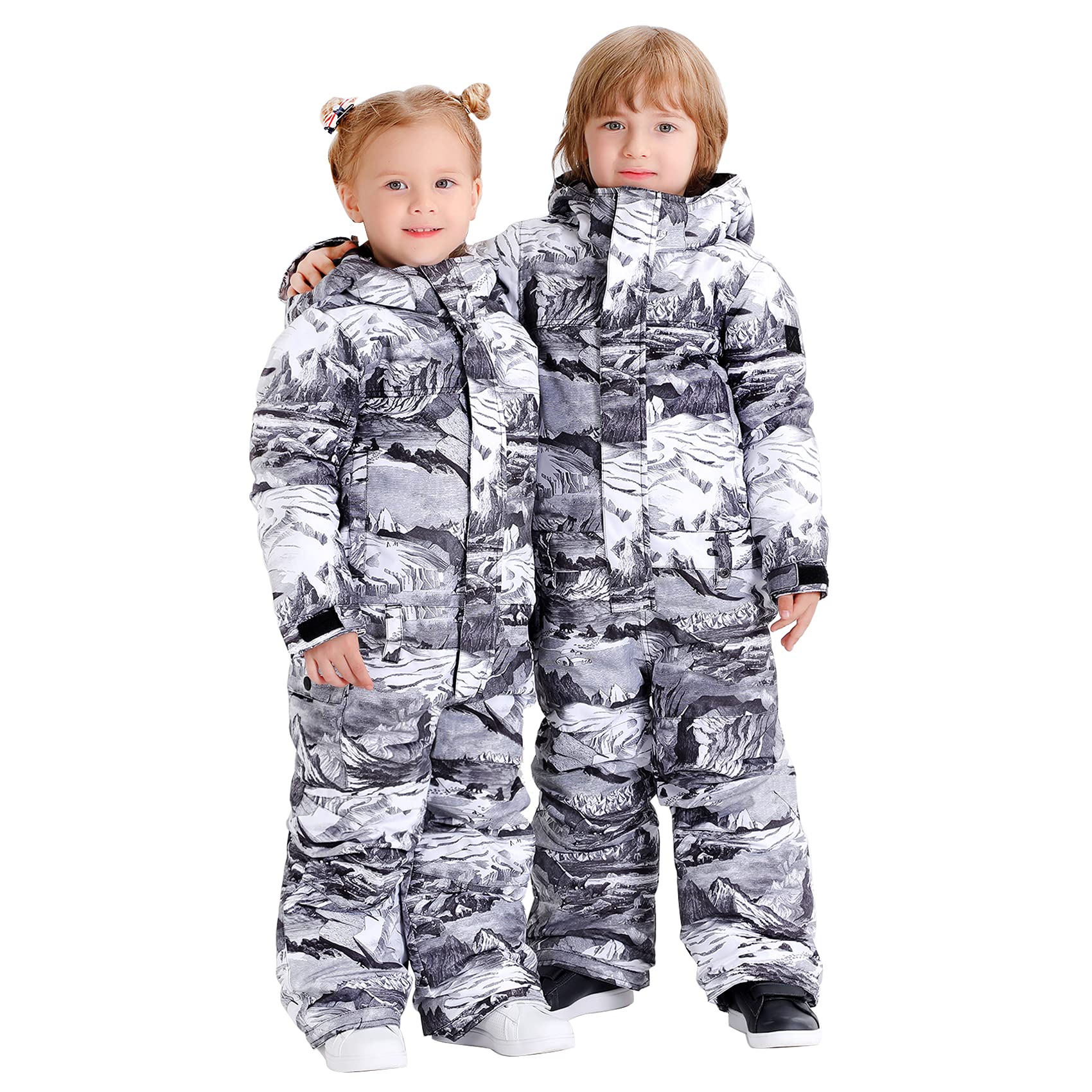 **GSOU SNOW Kids Ski Suit - Waterproof & Windproof One-Piece Snowsuit for Boys & Girls - Perfect for Snowboarding, Skiing & Winter Outdoor Play**