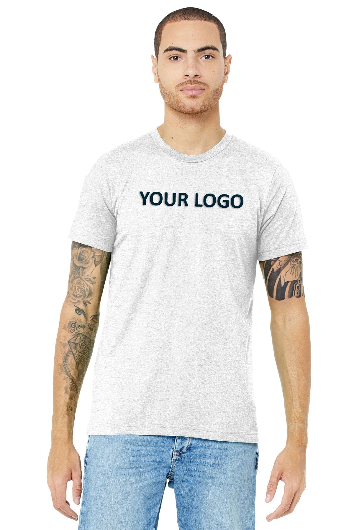 Bella Canvas Unisex Triblend T-Shirt | Soft Tri-Blend Fabric | White Fleck Color | Perfect for Casual Wear, Street Style & Everyday Comfort