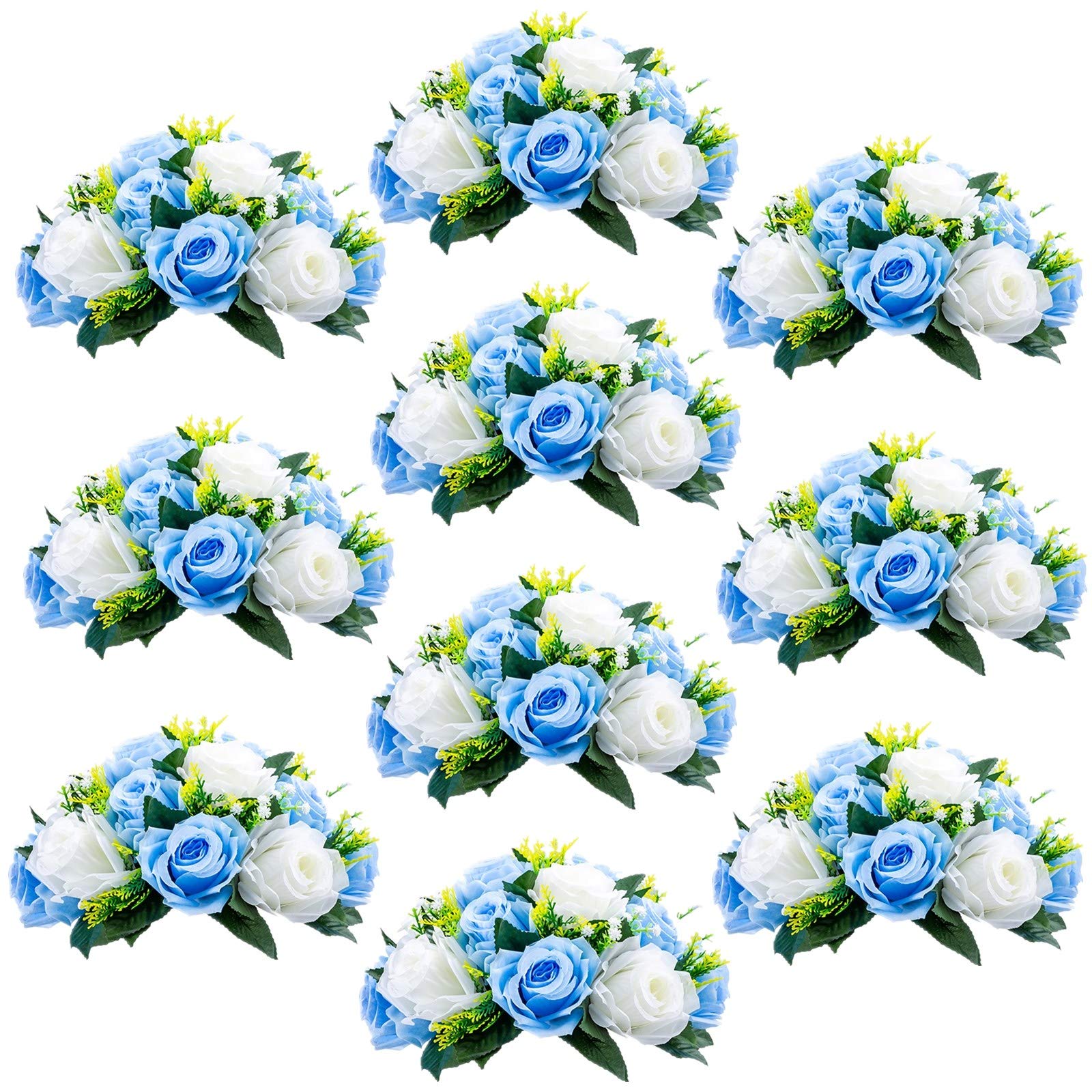 10 Pack Artificial Silk Rose Flowers - Realistic Fake Roses for Wedding Centerpieces, Party Decor, Home & Office Floral Arrangements - Perfect for Bouquets, Vases, and Tabletop Displays