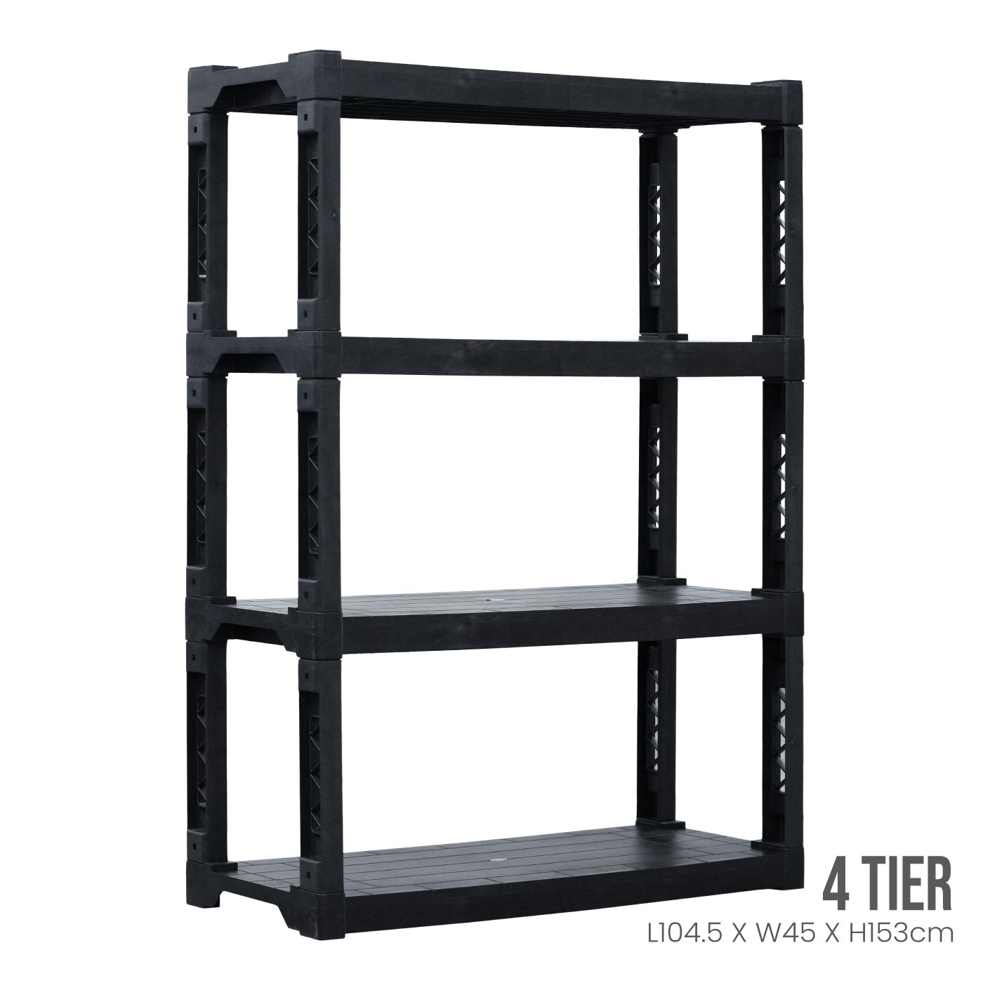 4 Tier Heavy Duty Metal Shelving Unit - DIY Storage Rack for Garage, Kitchen, Office & Closet Organization (893 4) - Space Saving Home & Commercial Use