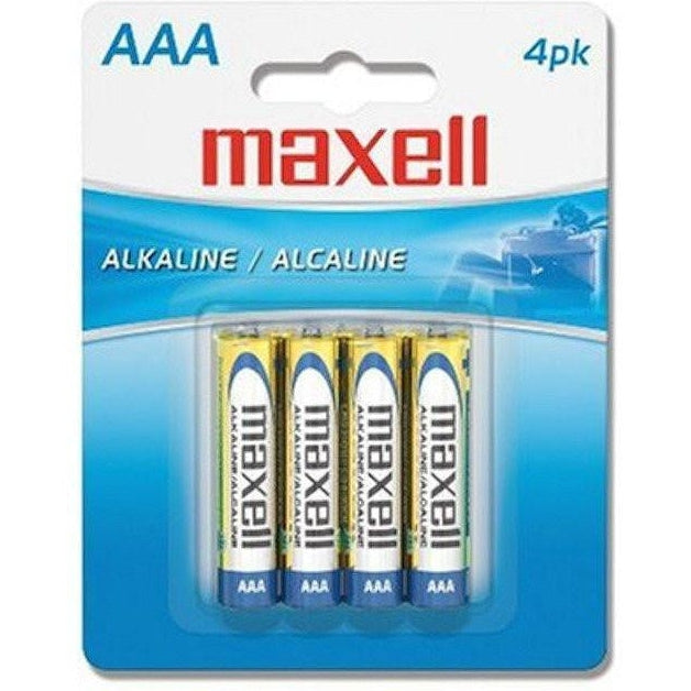 Maxell AAA Alkaline Batteries 4-Pack - Long-Lasting Power for Toys, Remote Controls, and Flashlights