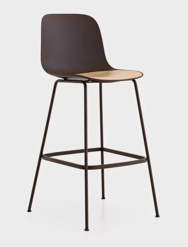 Lapalma Seela S322 Modern Wooden Stool - Elegant Bar Stool for Kitchen, Dining Room & Home Decor - Perfect for Breakfast Bars, Countertops & Small Spaces
