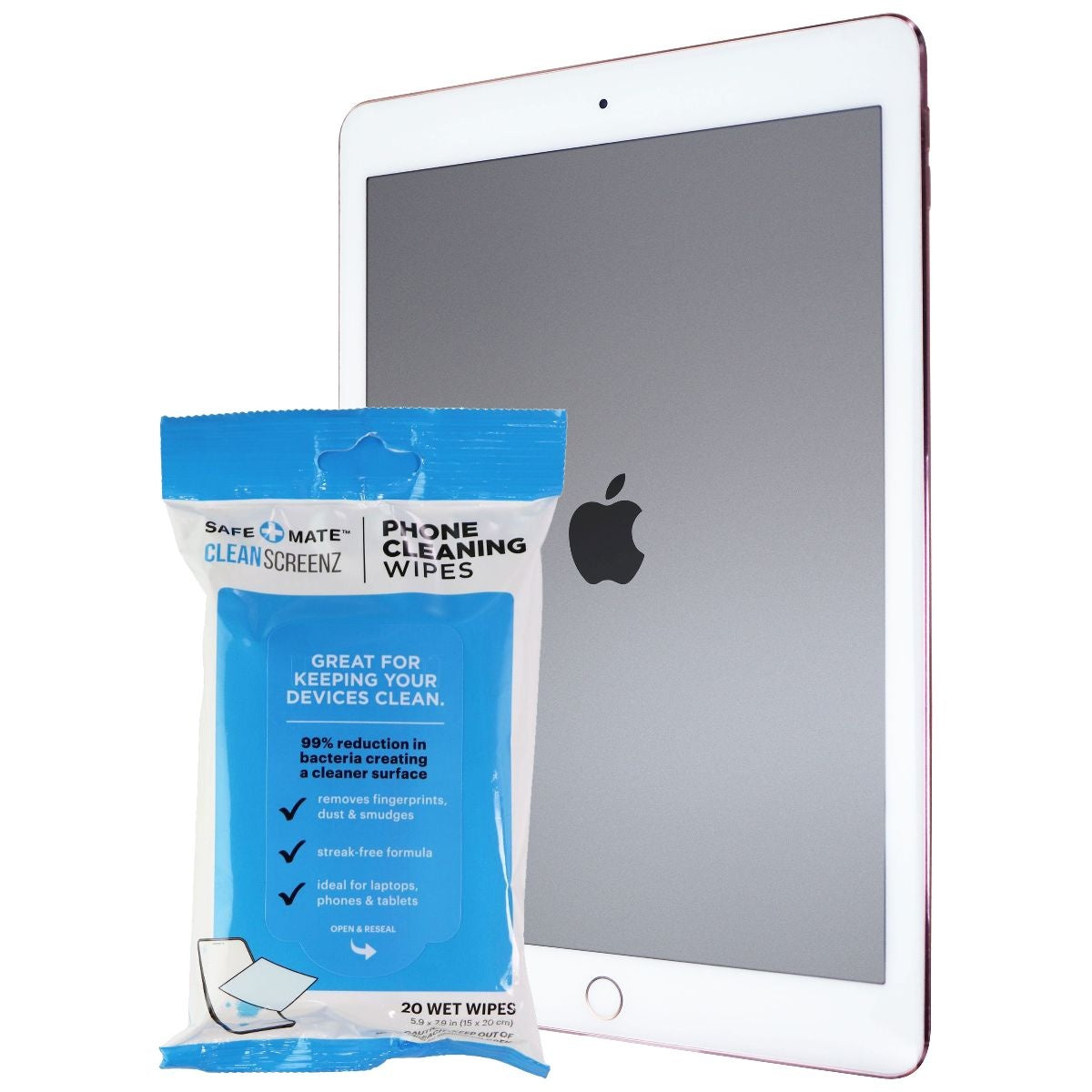 Apple iPad Pro 9.7-inch 1st Generation 128GB WiFi Tablet - Rose Gold (Renewed/Refurbished) + Free Screen Cleaning Wipes | Perfect for Work, Study & Entertainment