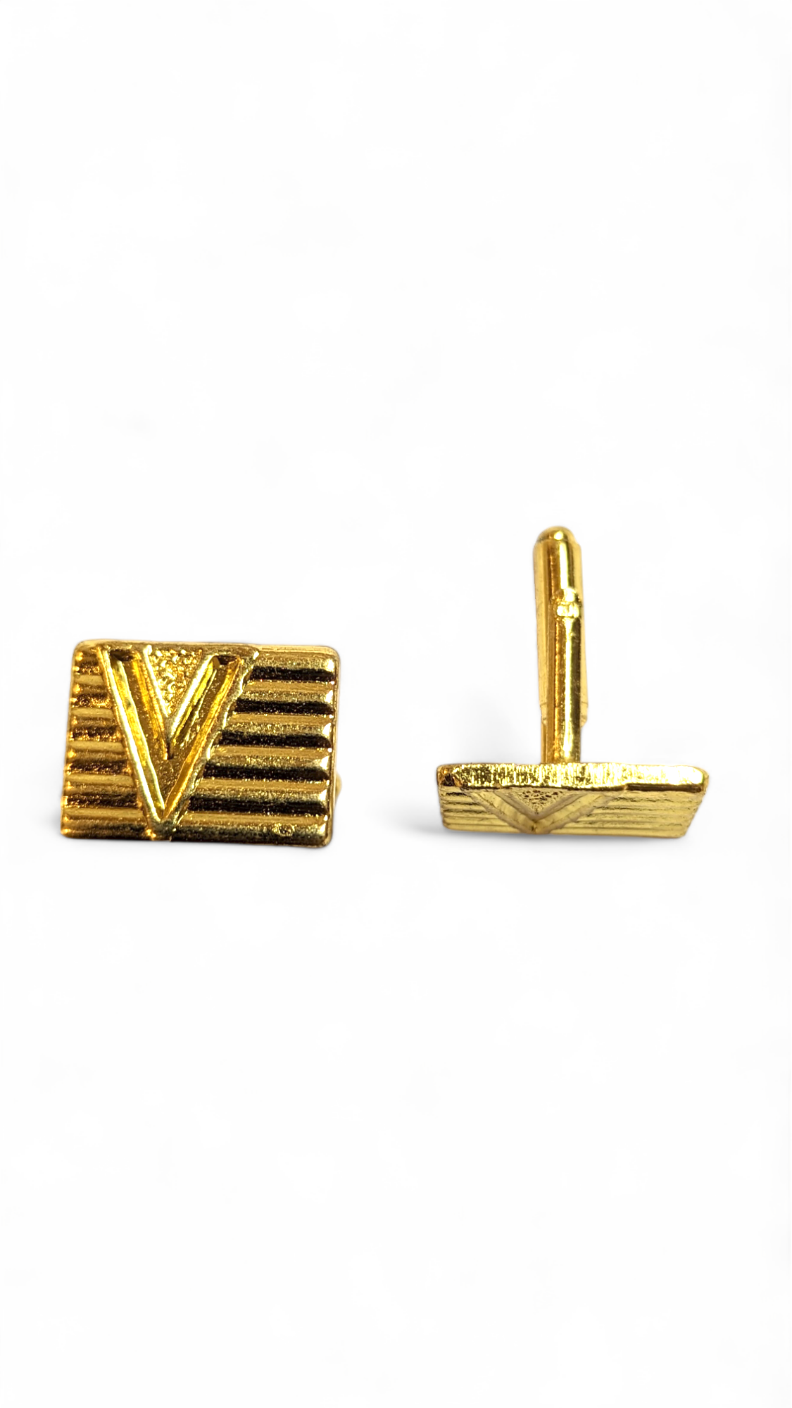 Dupsie's Mansa's Regal Warrior Gold Rectangular Cufflinks for Men - Elegant Formal Dress Accessories for Weddings, Business Meetings & Special Occasions DPJGRC18