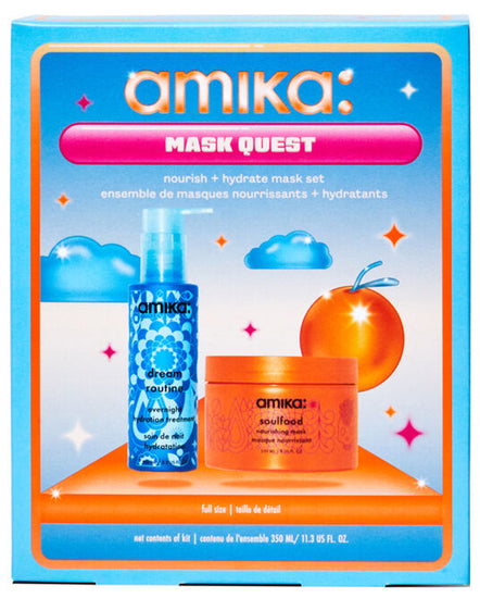 Amika Hair Mask & Deep Conditioning Treatment Set - Hydrating & Repairing Hair Care for Dry, Damaged Hair | Perfect for Holidays, Gifting & Self-Care Routine