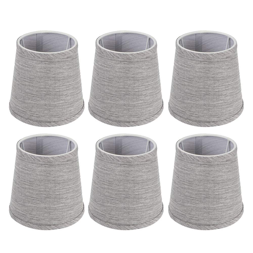 6Pcs Modern Fabric Lamp Shade Set with Inner Film - European Style Chandelier & Wall Light Cover (E14 Base) - Perfect for Living Room, Bedroom, and Dining Room Lighting Decor