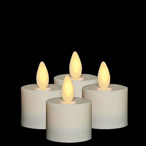 Liown Moving Light Tealight Candles - 4 Pack Flameless LED Candles with Flickering Effect for Home Decor, Weddings, Parties & Relaxation