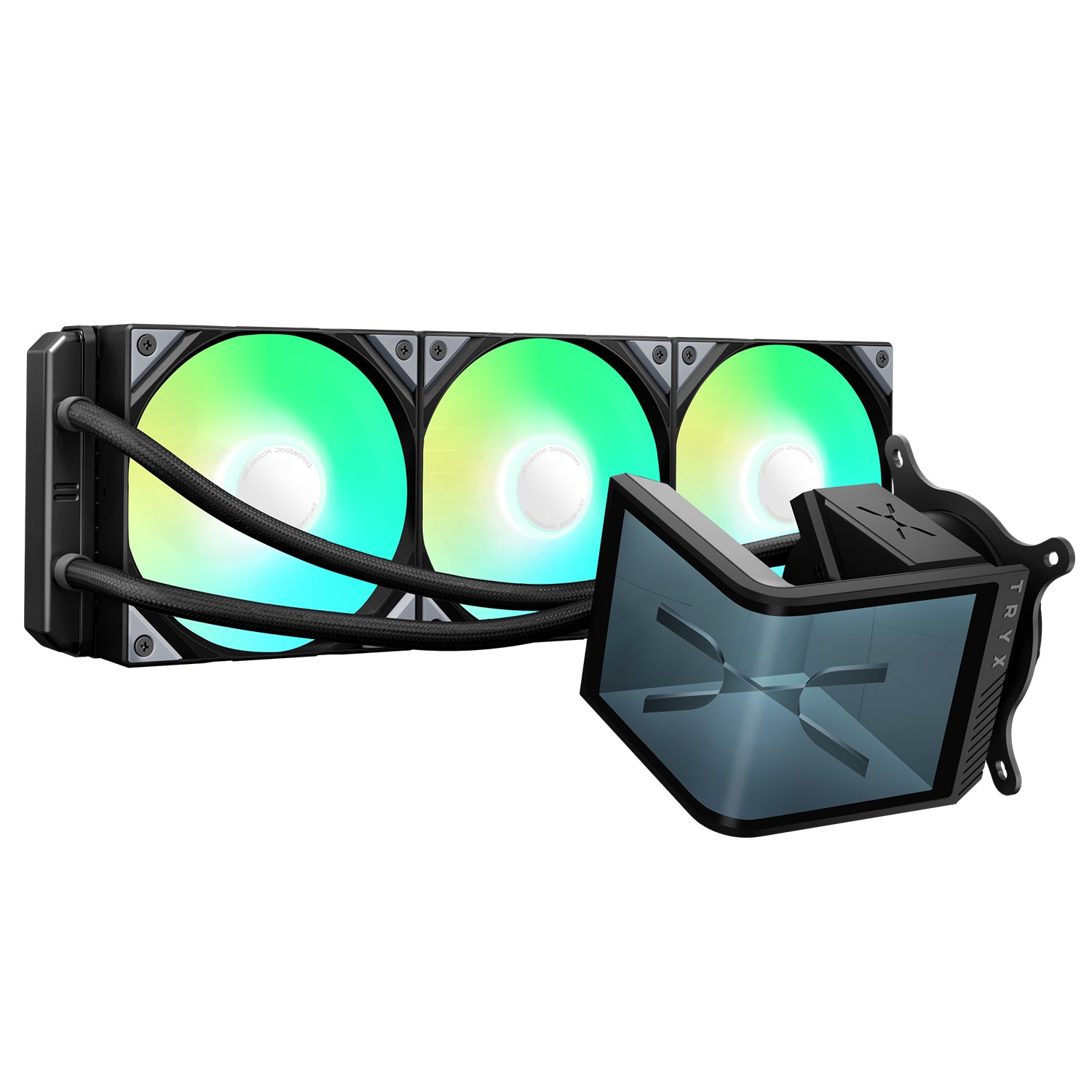 TRYX PANORAMA SE 360mm AIO Liquid CPU Cooler with ARGB Lighting - Black/White | High-Performance Cooling for Gaming PCs & Workstations | Perfect for Overclocking & Silent Operation
