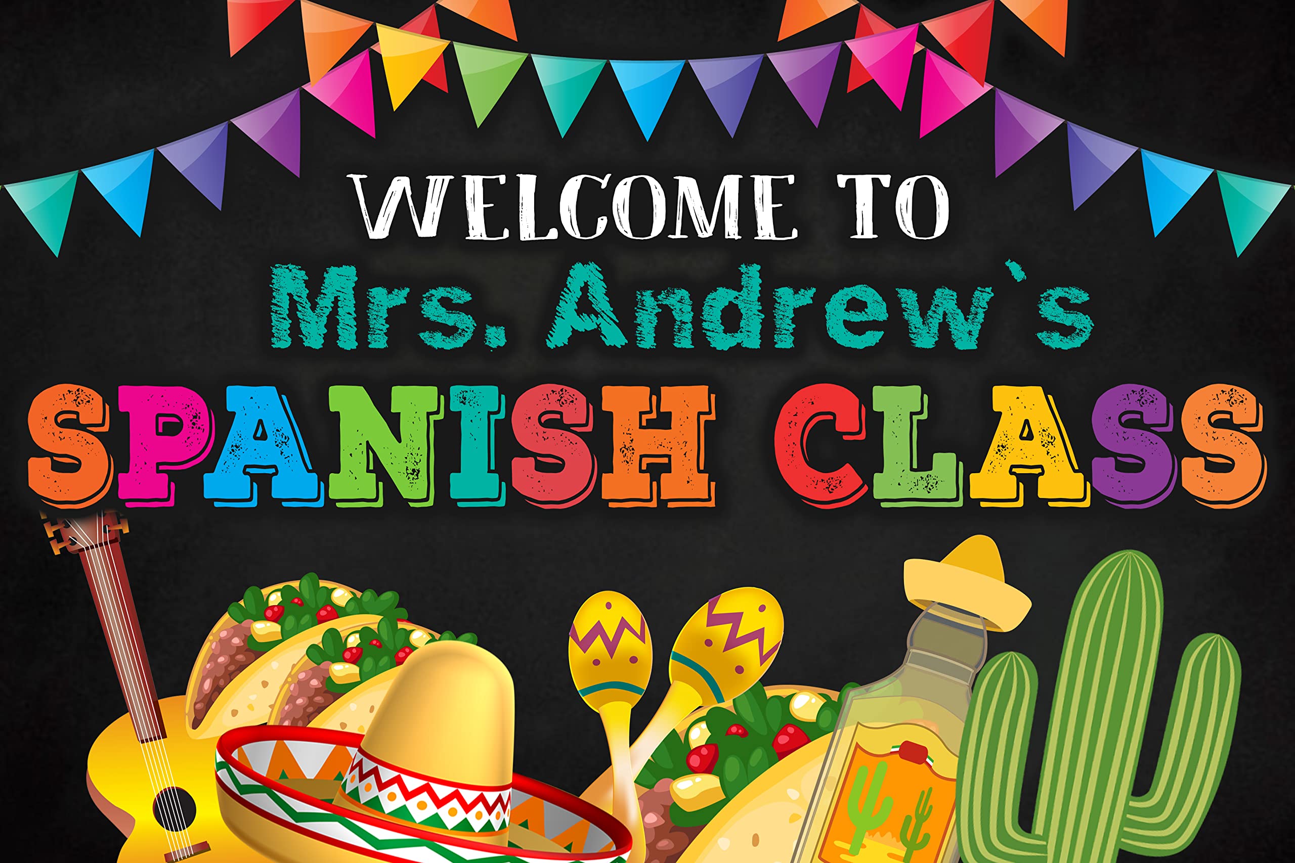 Personalized Spanish Classroom Welcome Poster - Custom Teacher Sign for School Decor 11''x17'' | Perfect for Classroom Door, Bulletin Board & Teacher Appreciation Gifts