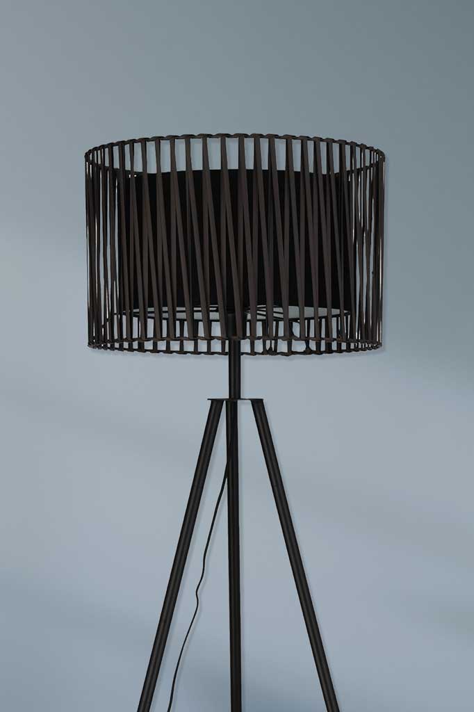 Coastal Rattan Floor Lamp - Natural Woven Texture, 60