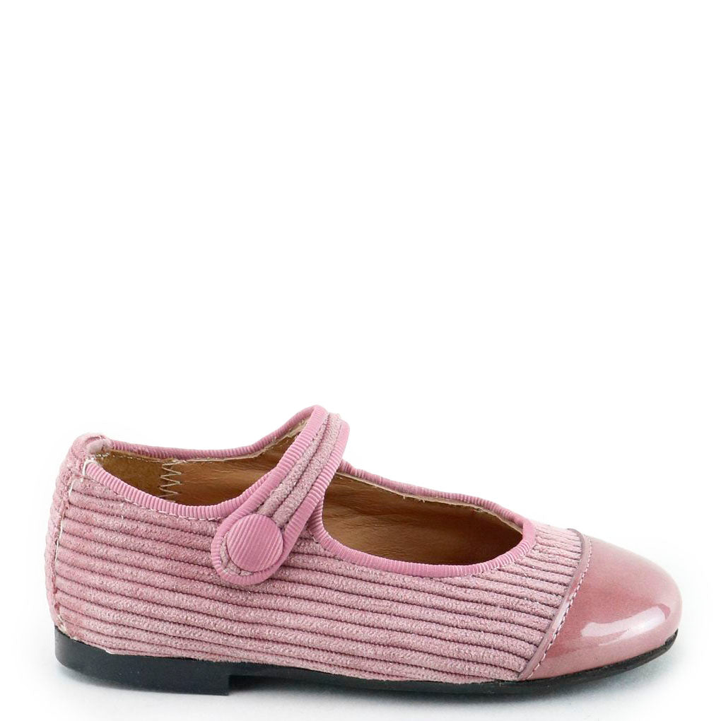 Pink Corduroy Mary Jane Shoes for Girls - Comfortable Captoe Dress Shoes for School, Parties & Special Occasions