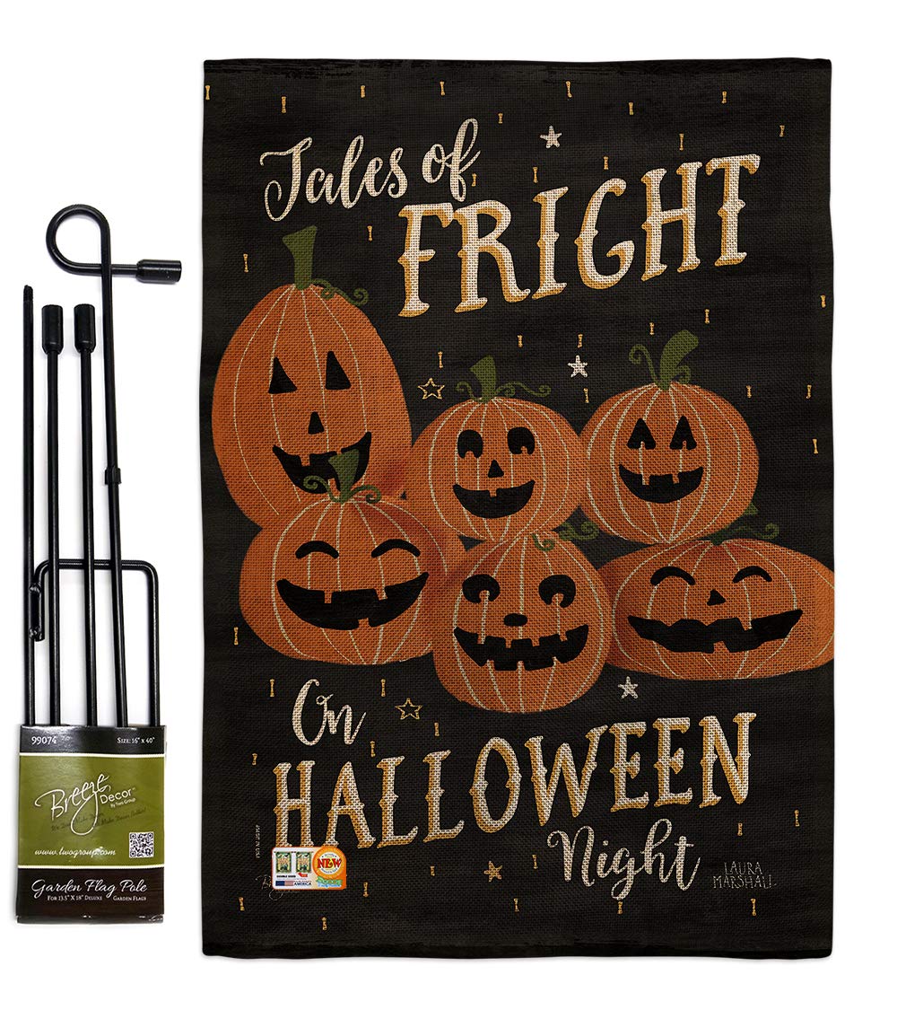 Halloween Burlap Garden Flag Set - Spooky Witch & Black Cat Decor for Yard