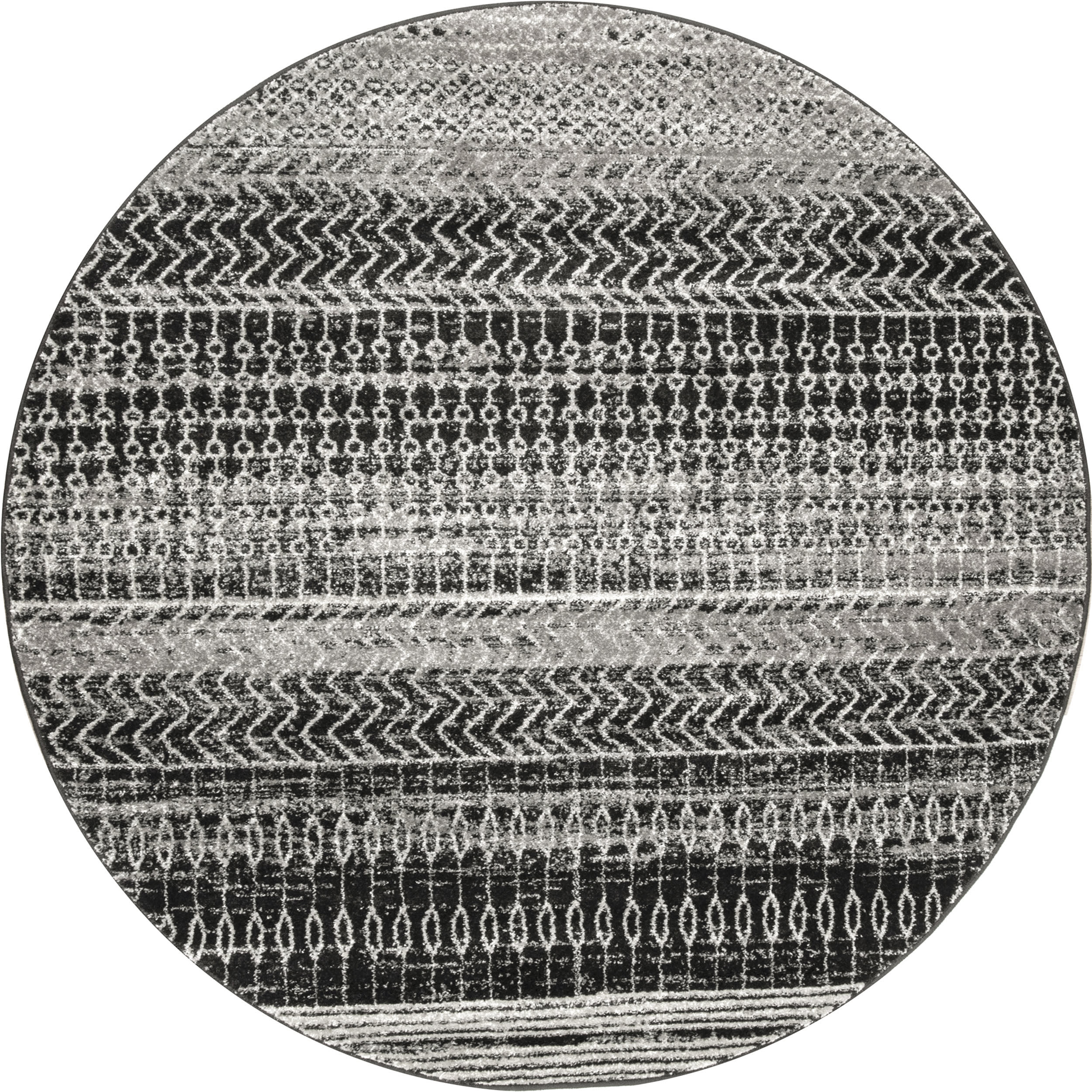 Stylish Banded Abacus and Stripes Area Rug in Dark Grey - Perfect for Living Room, Bedroom, or Office Decor