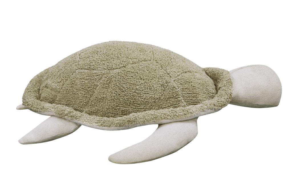 Lorena Canals Mrs. Turtle Handmade Cotton Pouf Ottoman - Kids Room Decor, Nursery Seating & Cozy Living Room Footrest