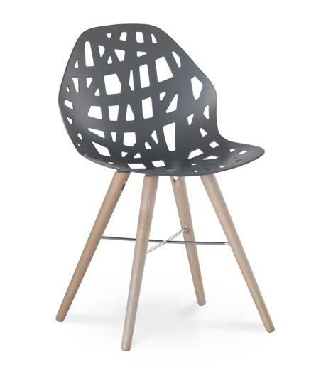 Casprini Pelota Wood Side Chair - Modern Dining Chair for Kitchen, Living Room & Office - Solid Wood Frame with Upholstered Seat - Perfect for Home & Restaurant Use