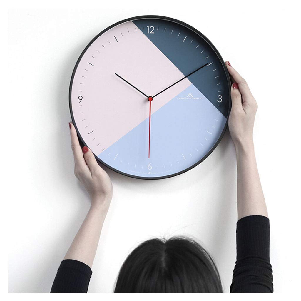MERTNK Silent Wall Clock - Modern Nordic Style Quartz Battery Operated Metal Frame Clock for Living Room, Bedroom, Kitchen - Black (Perfect for Home Office Decor & Gift Giving)