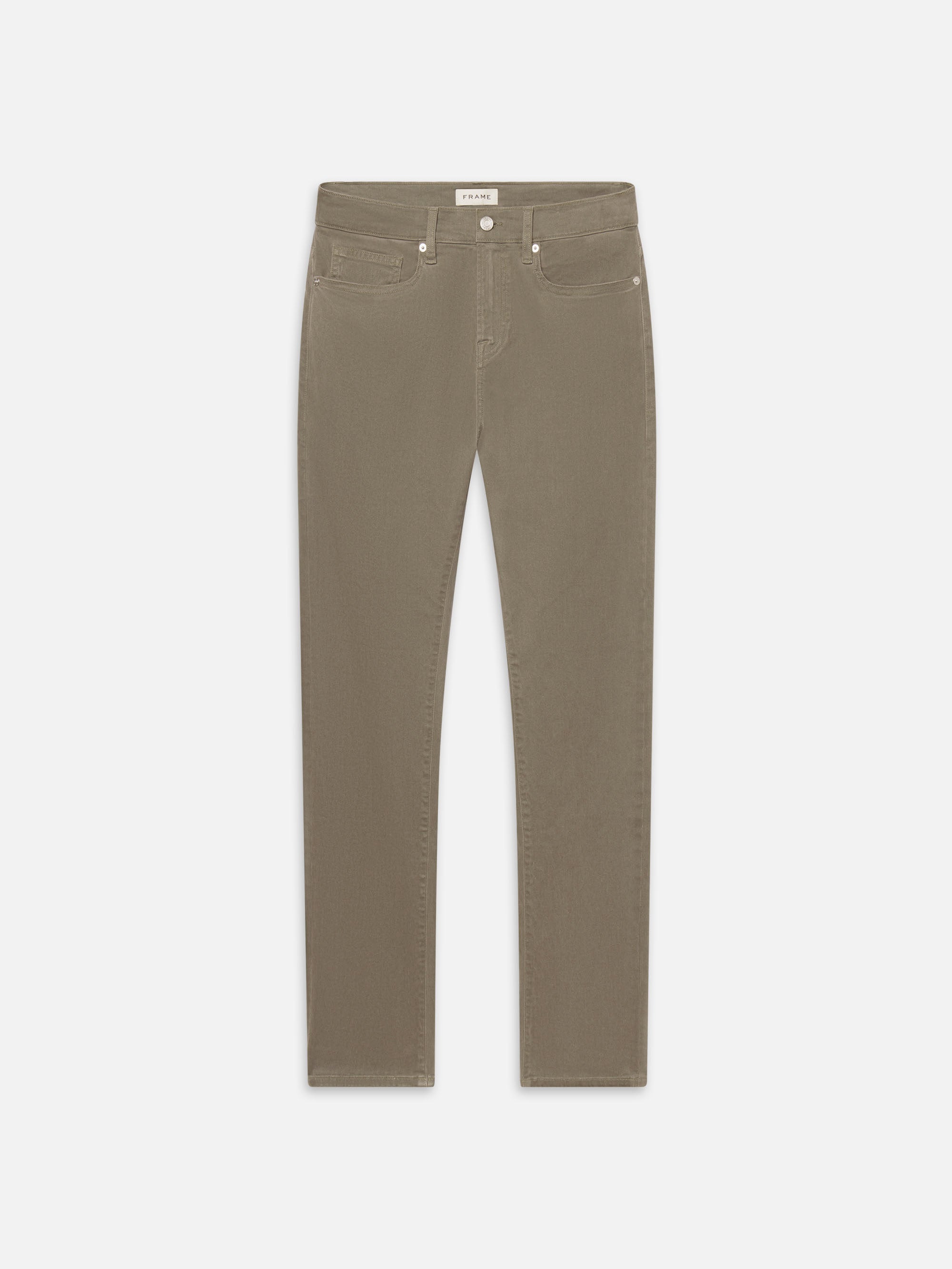 L'Homme Slim Brushed Twill Pants for Men - Dusty Sage Green Casual Trousers | Comfortable Office Wear & Smart Casual Outfits