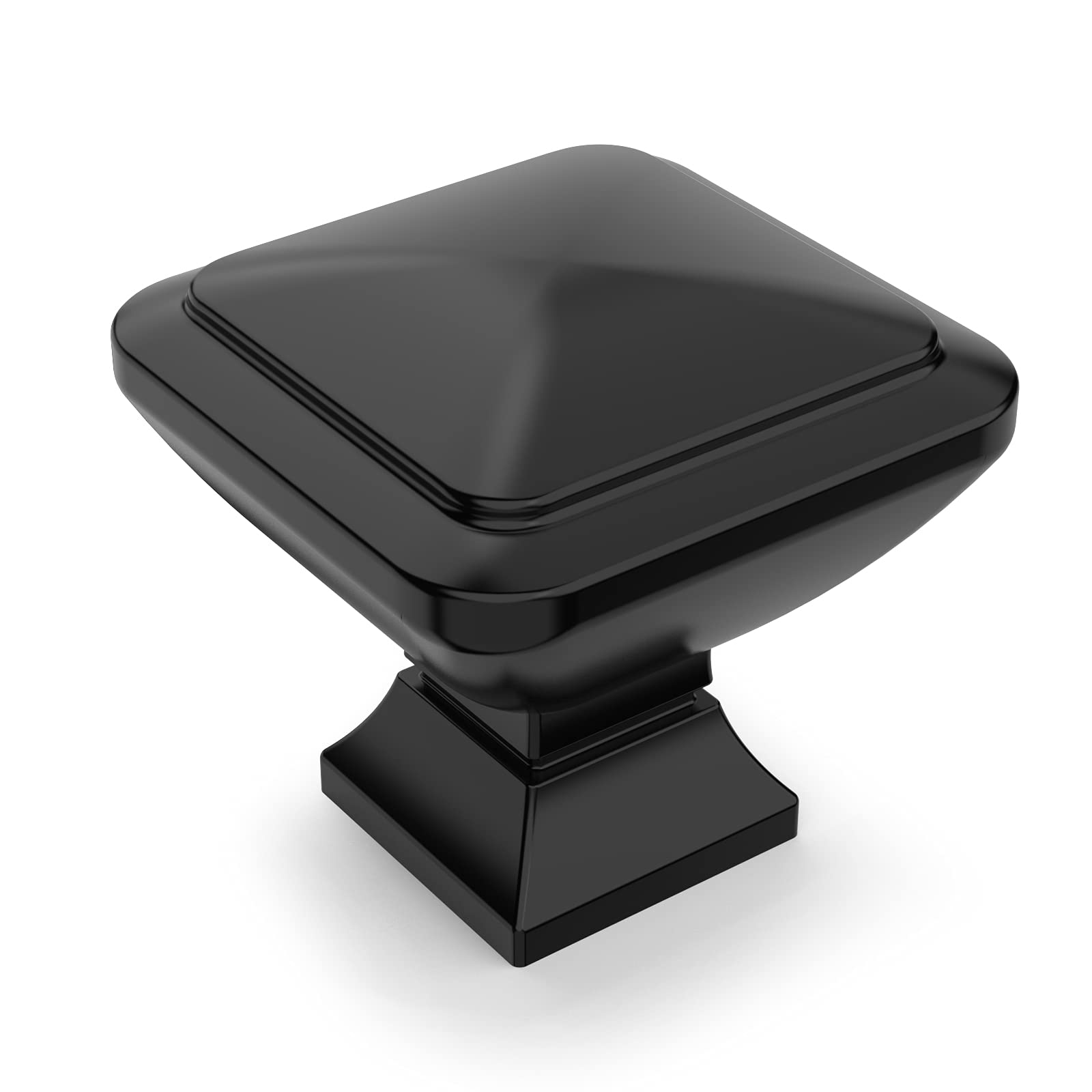 Asidrama 10 Pack 1-1/4 Inch Matte Black Cabinet Knobs - Zinc Alloy Drawer Pulls for Kitchen, Dresser, Bathroom & Furniture Hardware - Durable & Stylish Home Upgrade