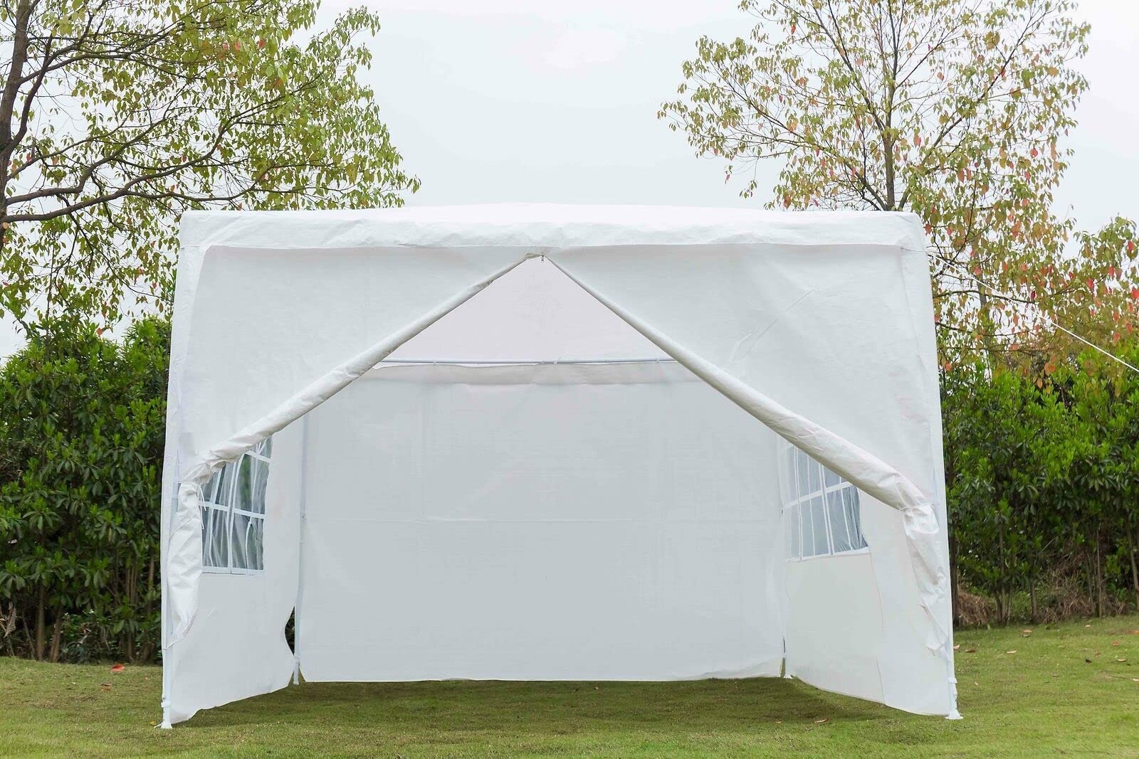 WJPshop 10'x10' Party Tent Gazebo with Steel Frame - Waterproof & UV Resistant Canopy for Outdoor Weddings, Garden Parties, Camping, and Picnics | Perfect for Backyard, Beach, and Events